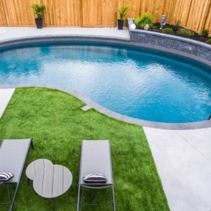 grass poolside
