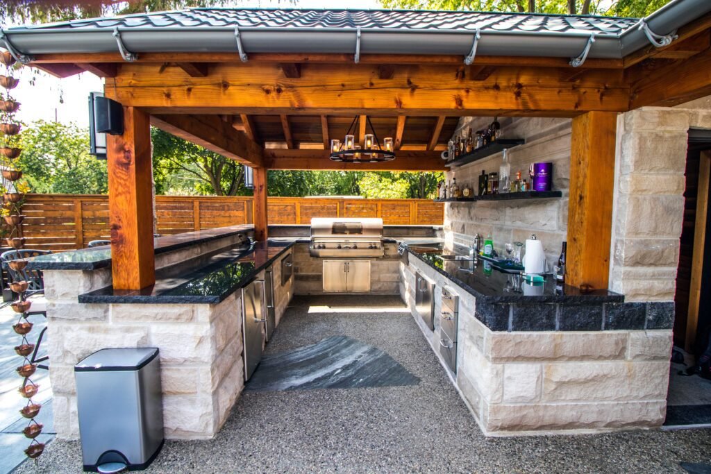 outdoor stone kitchen