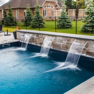 waterfall pool side view