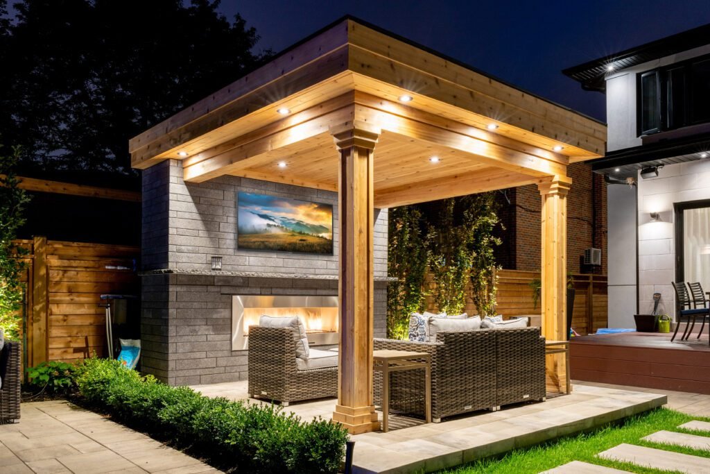 fireplace wood cabana