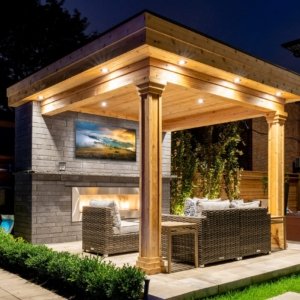 fireplace wood cabana